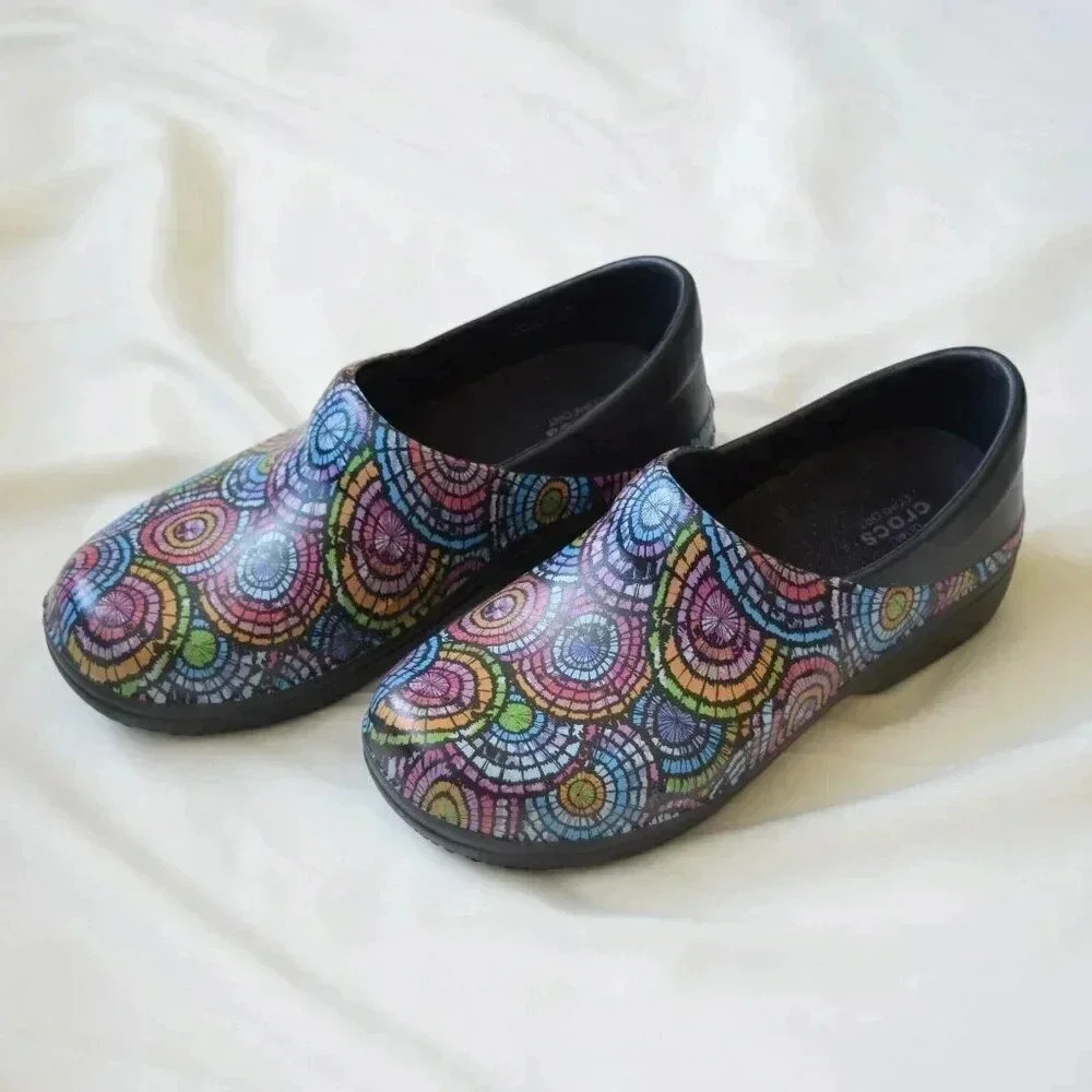 CROCS Neria Pro ll Colorful Slip On Nurse Clog Shoes Size 7W - Picture 4 of 6